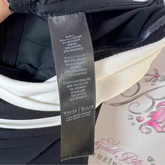 White House black market strapless Elegant Black and White Striped Dress - Picture 5 of 5